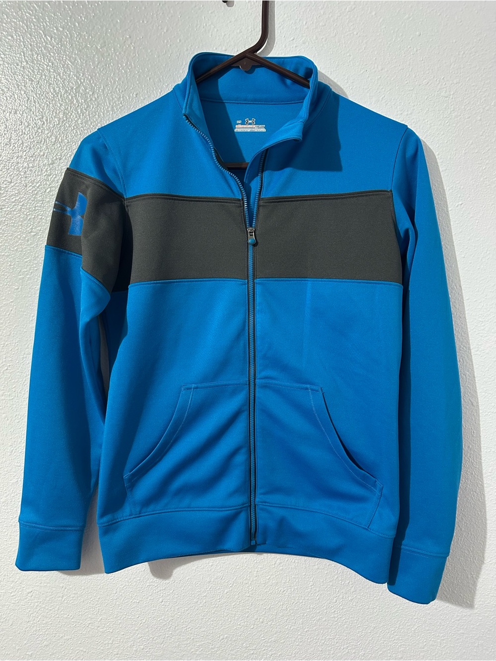 Under Armour Allseason Gear Mens XS Blue Colorblock Full Zip Athletic Jacket